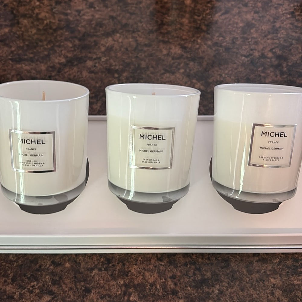 Michel Germain Scented Candles Set and Anti-aging hand & body moisturizer NEW
